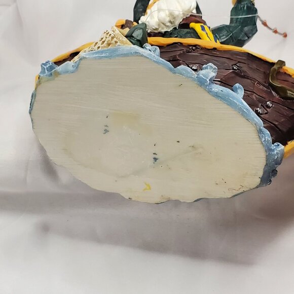 VTG Hand-Painted Santa Fisherman Figurine Boat With Fishing Rod Nautical Resin - Picture 8 of 11